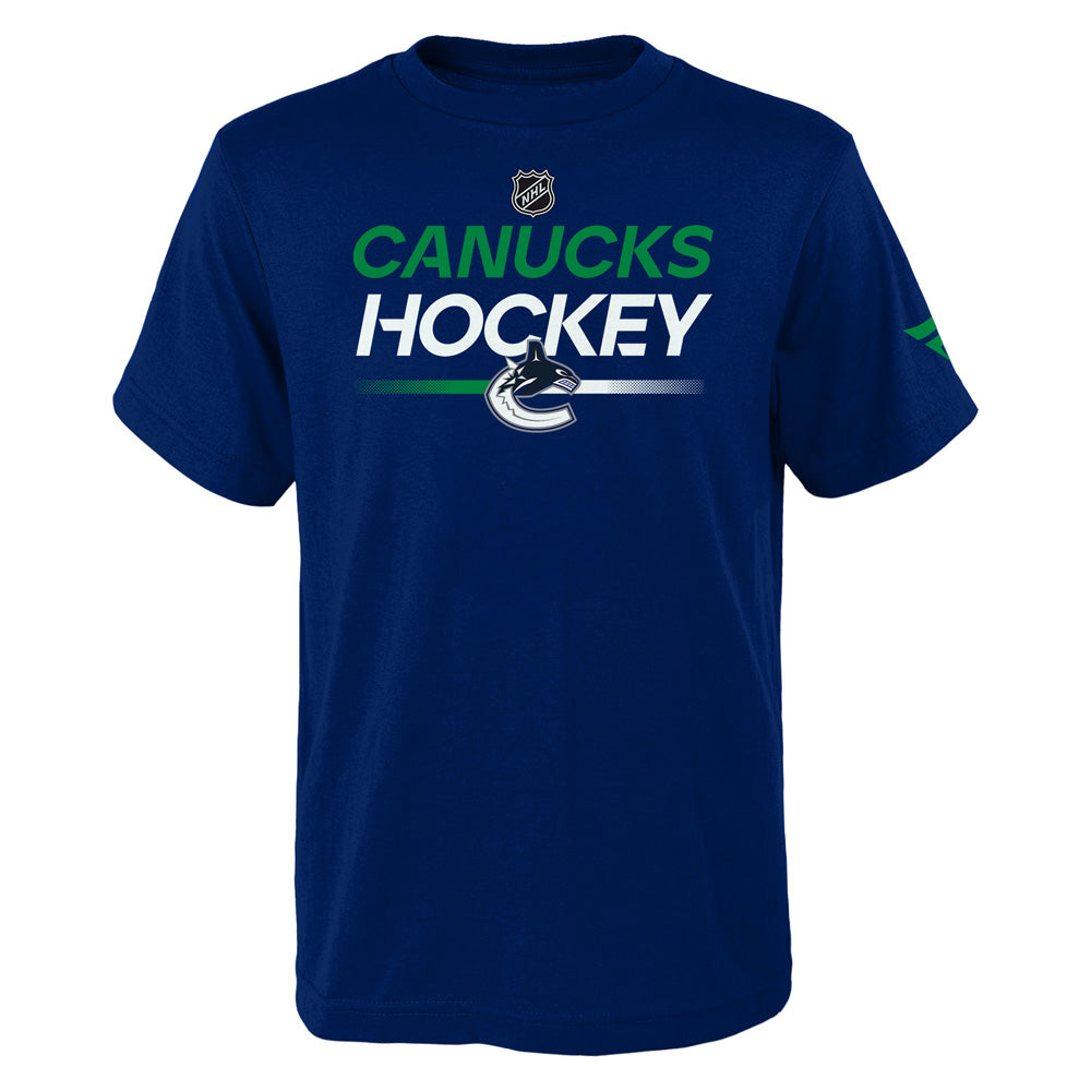 Outerstuff Vancouver Canucks Authentic Pro Wordmark Youth Blue T Shirt