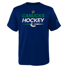 Outerstuff Vancouver Canucks Authentic Pro Wordmark Youth Blue T Shirt