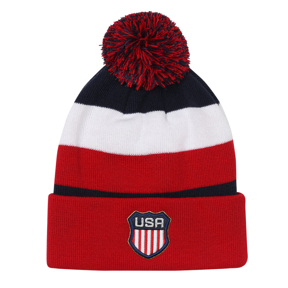 Youth Team Usa 4 Nations Team Cuffed Knit Hat Blue