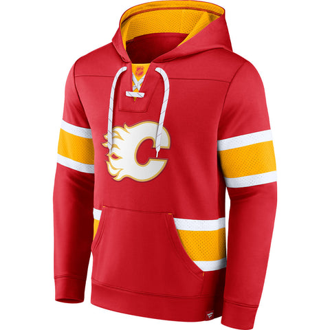 FANATICS CALGARY FLAMES ICONIC NHL EXCLUSIVE PULLOVER HOODIE