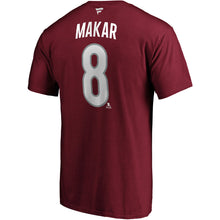FANATICS COLORADO AVALANCHE CALE MAKAR MAROON NAME AND NUMBER T SHIRT