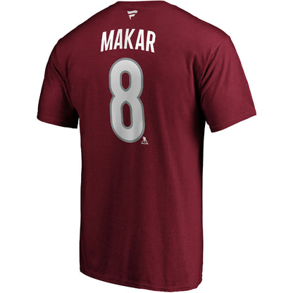 FANATICS COLORADO AVALANCHE CALE MAKAR MAROON NAME AND NUMBER T SHIRT