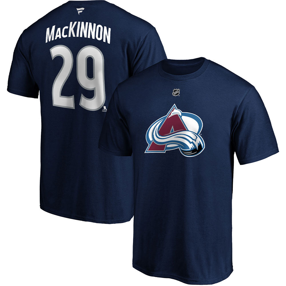 FANATICS COLORADO AVALANCHE NATHAN MACKINNON NAME AND NUMBER T SHIRT