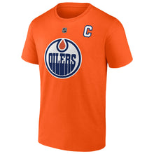 FANATICS EDMONTON OILERS CONNOR MCDAVID ORANGE NAME AND NUMBER T SHIRT