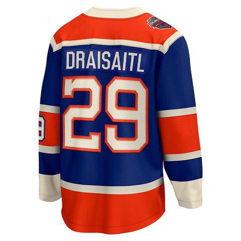 Fanatics Edmonton Oilers Leon Draisaitl 2023 Nhl Heritage Classic Adult Premier Breakaway Jersey / Small / Blue