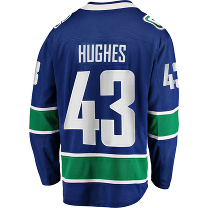 FANATICS VANCOUVER CANUCKS QUINN HUGHES ADULT HOME BREAKAWAY JERSEY