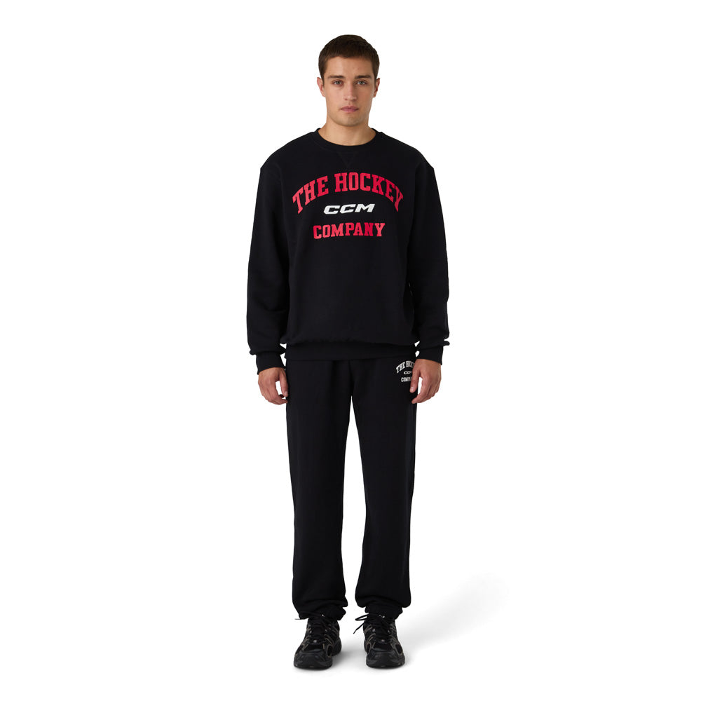 CCM Athleisure Men's Black Fleece Crew Long Sleeve Shirt