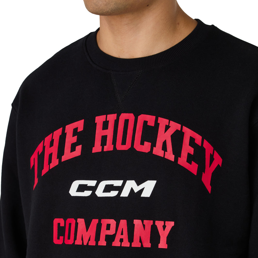 CCM Athleisure Men's Black Fleece Crew Long Sleeve Shirt