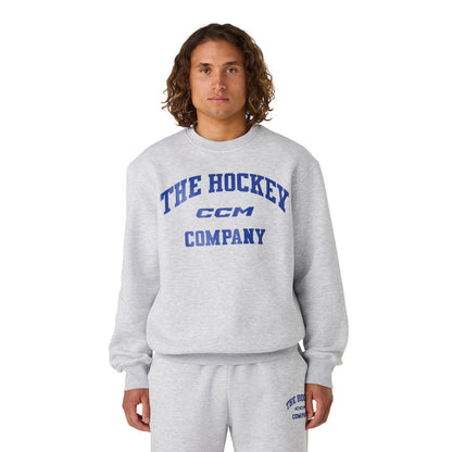 CCM Athleisure Men's Grey Fleece Crew Long Sleeve Shirt