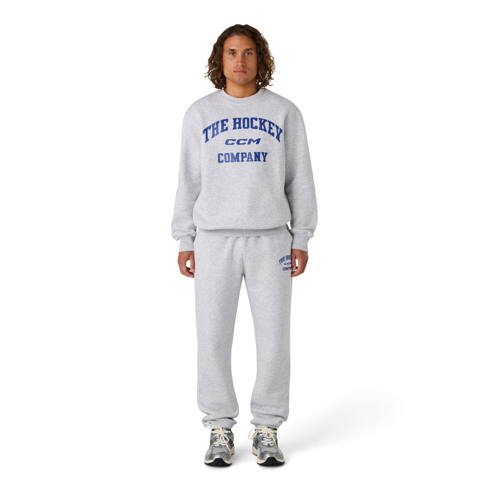 CCM Athleisure Men's Grey Fleece Crew Long Sleeve Shirt