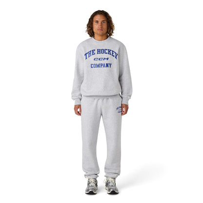 CCM Athleisure Men's Grey Fleece Crew Long Sleeve Shirt