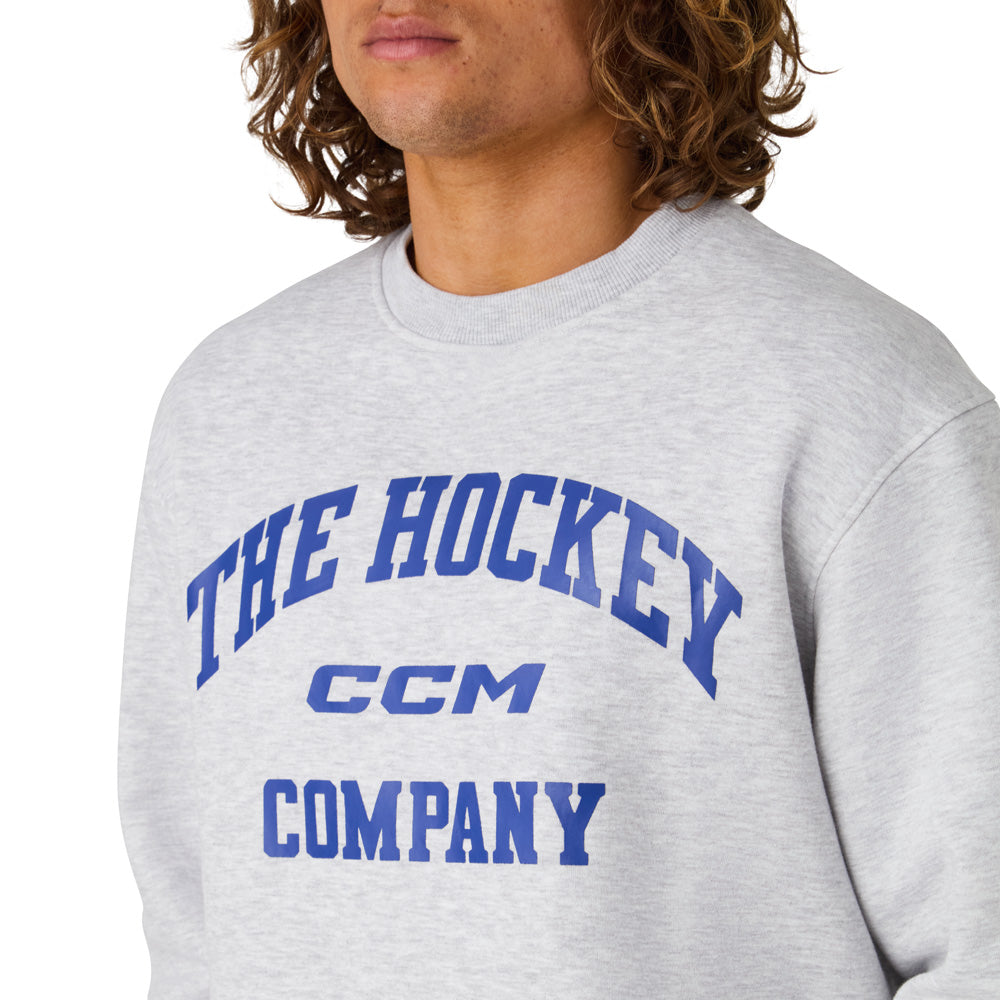 CCM Athleisure Men's Grey Fleece Crew Long Sleeve Shirt