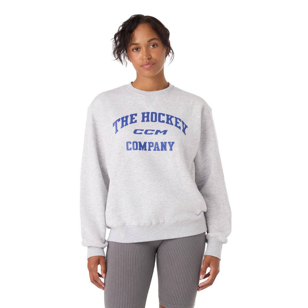 CCM Athleisure Women's Grey Fleece Crew Long Sleeve Shirt
