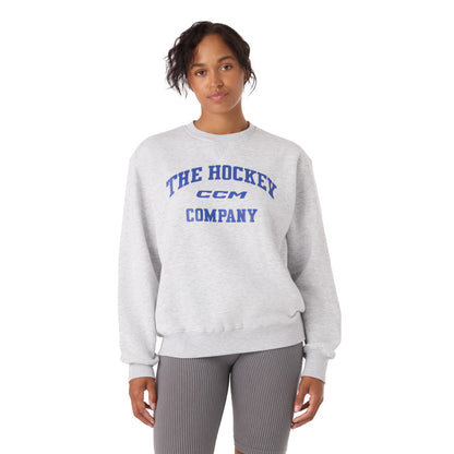 CCM Athleisure Women's Grey Fleece Crew Long Sleeve Shirt
