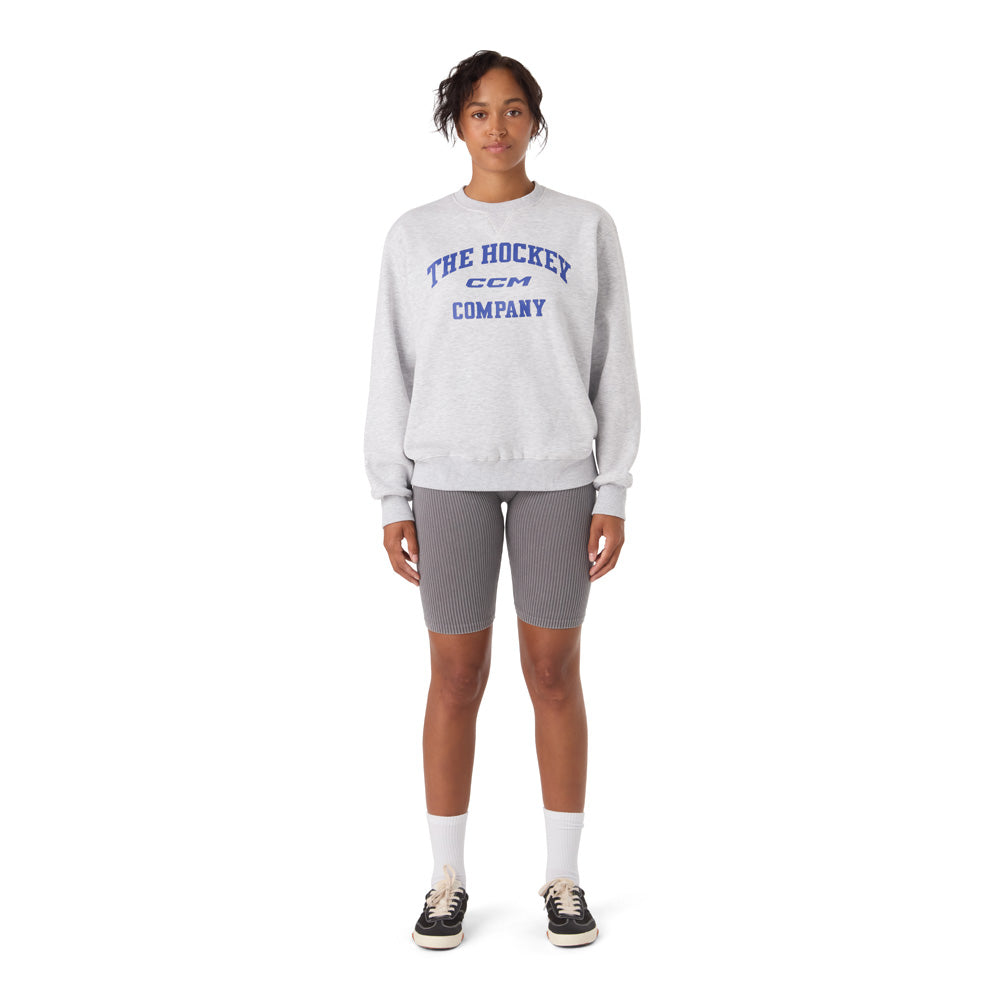 CCM Athleisure Women's Grey Fleece Crew Long Sleeve Shirt