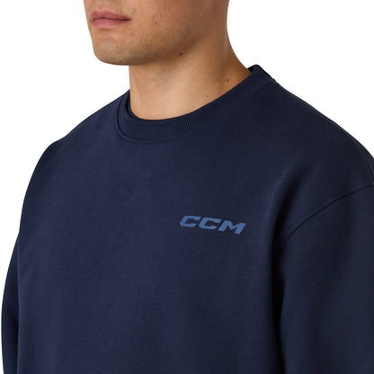 CCM Casual Men's Navy Fleece Crew Long Sleeve Shirt