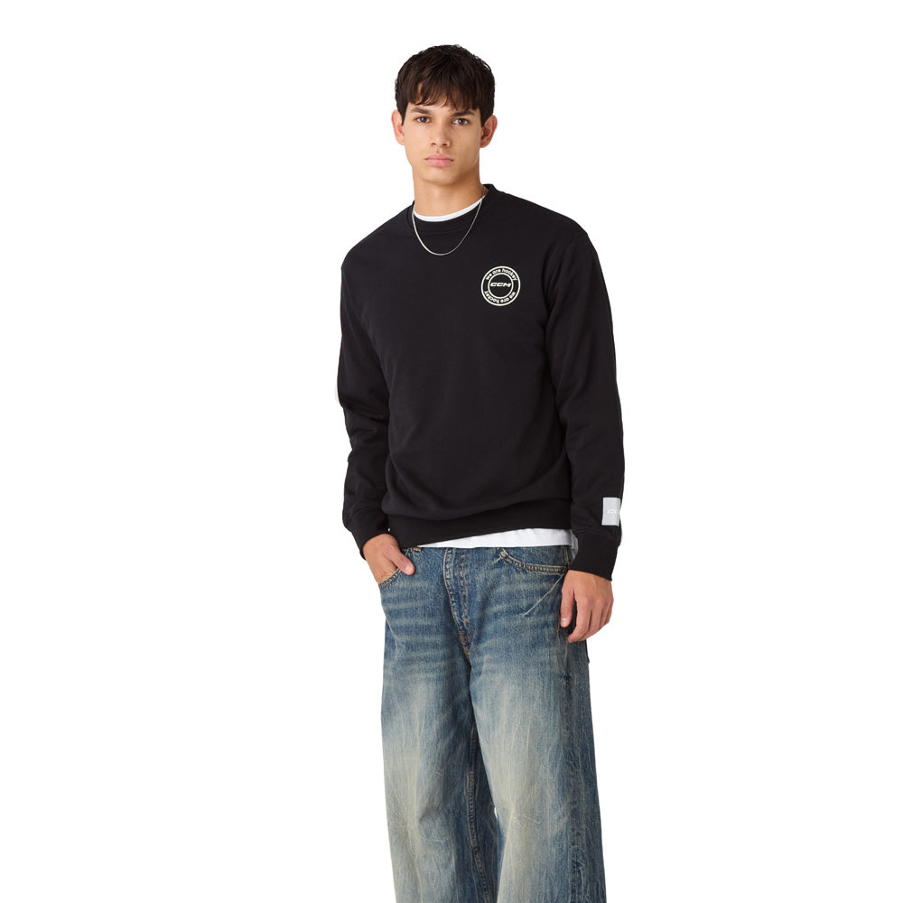 CCM We Are Hockey Adult Black Crewneck