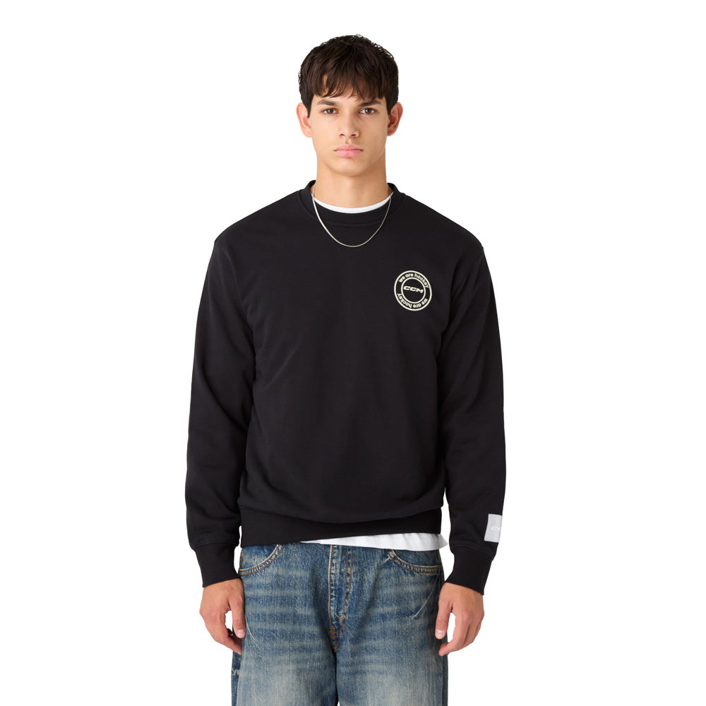 CCM We Are Hockey Adult Black Crewneck