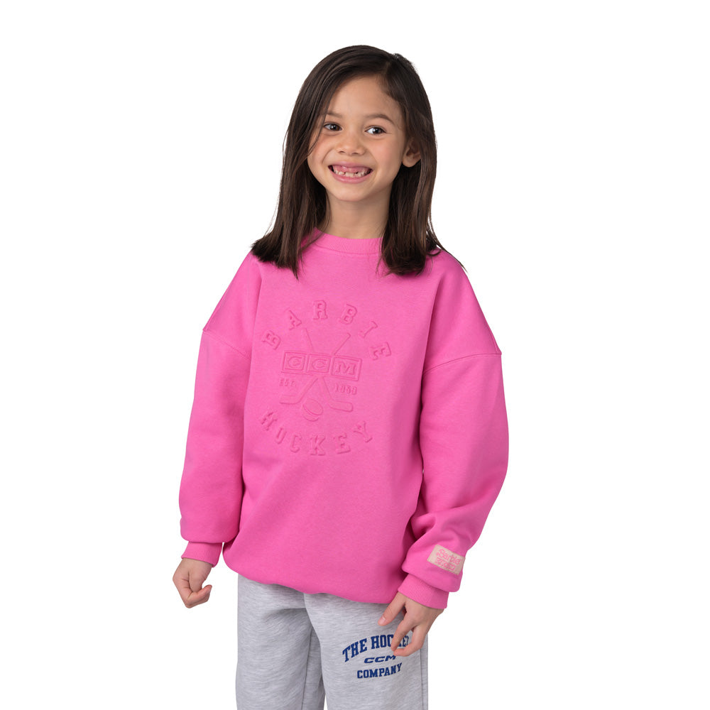 CCM X Barbie Youth Pink Crewneck