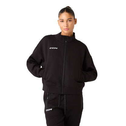 CCM Tech Women's Black Full Zip Fleece Sweater