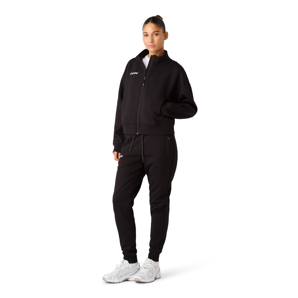 CCM Tech Women's Black Full Zip Fleece Sweater