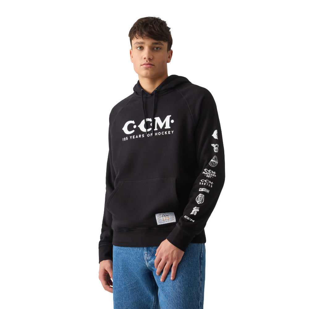 CCM 125 ANNIVERSARY ADULT BLACK HOODIE