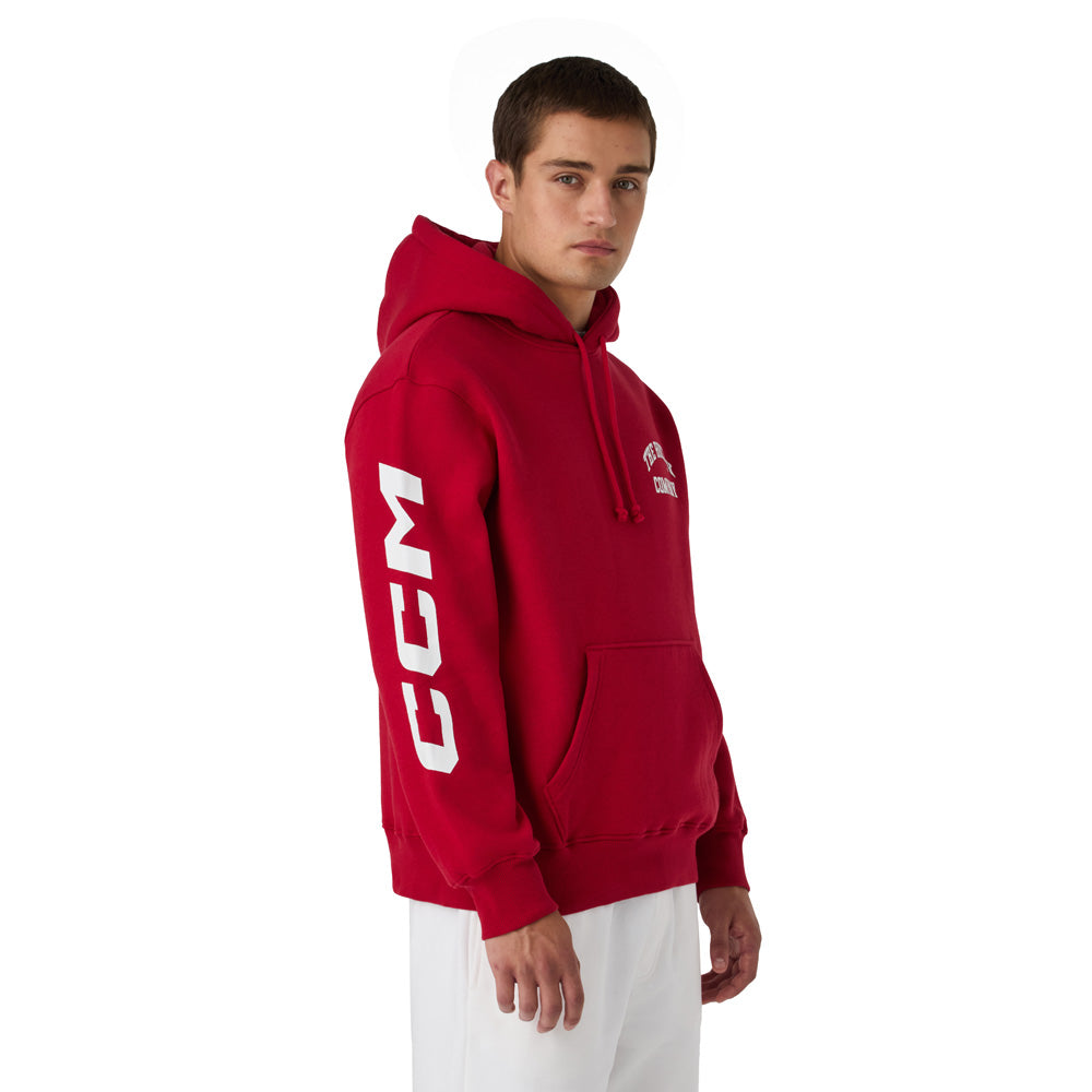 CCM Athleisure Men's Red Fleece Hoodie