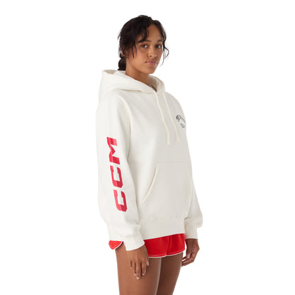 CCM Athleisure Women's White Fleece Hoodie