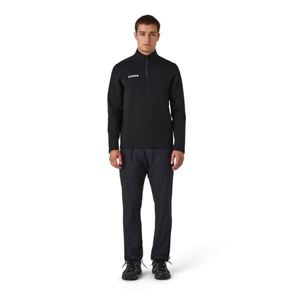 CCM Team Men's Black 1/4 Zip Crew Long Sleeve Shirt