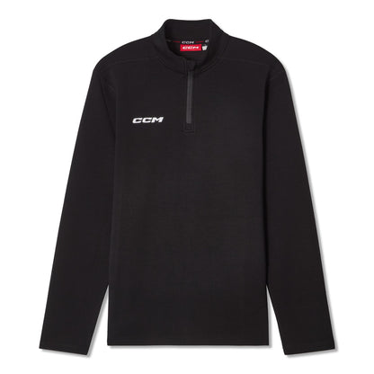 CCM Team Men's Black 1/4 Zip Crew Long Sleeve Shirt