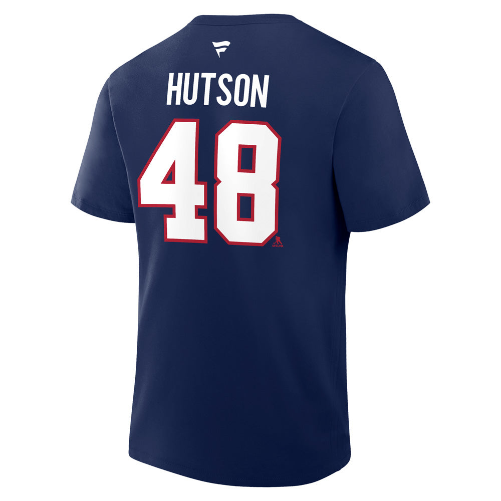Fanatics Montreal Canadiens Lane Hutson Name And Number Adult Navy T Shirt