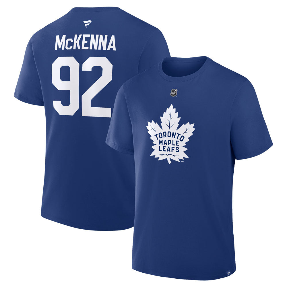 Fanatics Toronto Maple Leafs Gavin McKenna Name And Number Blue T Shirt