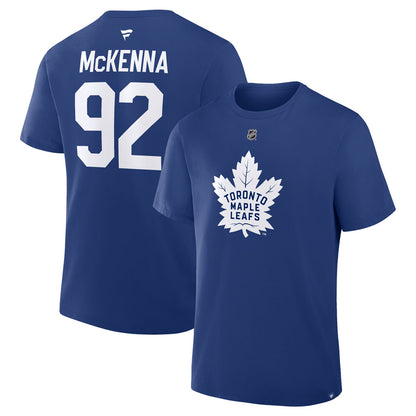 Fanatics Toronto Maple Leafs Gavin McKenna Name And Number Blue T Shirt