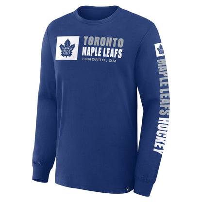 Fanatics Toronto Maple Leafs Goal Crease Blue Long Sleeve Shirt