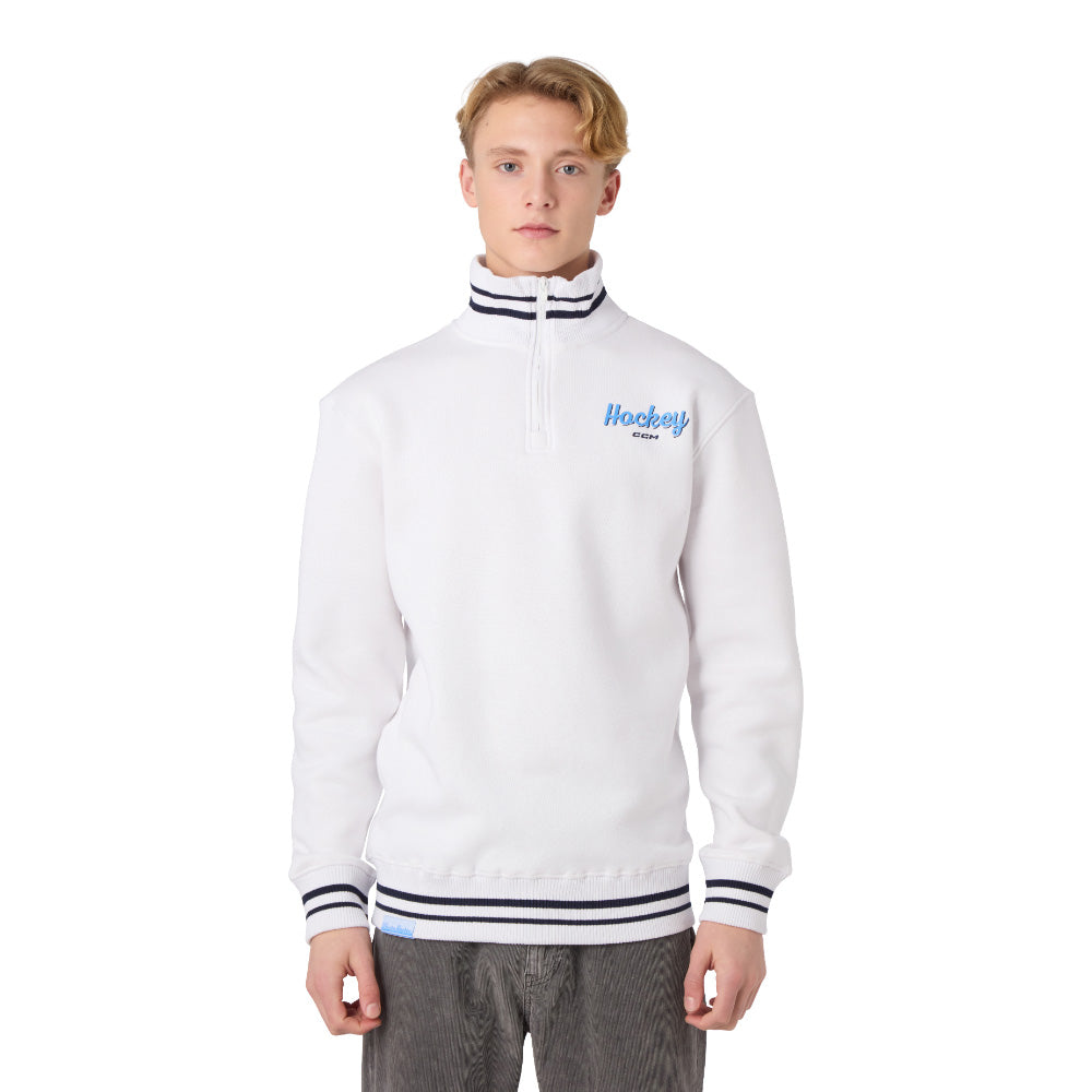 CCM Stripe Collection Men's Quarter Zip Sweater