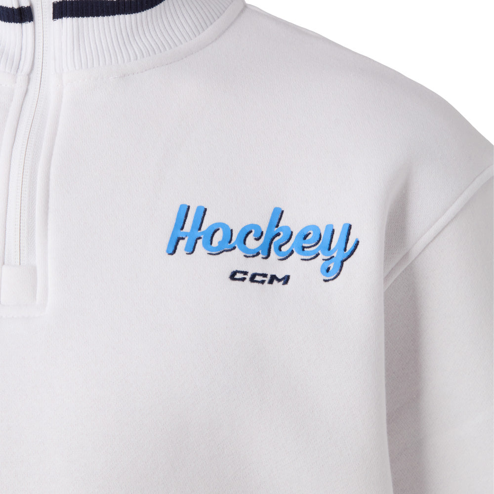 CCM Stripe Collection Men's Quarter Zip Sweater