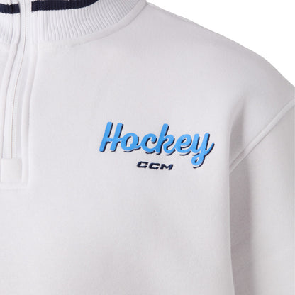 CCM Stripe Collection Men's Quarter Zip Sweater