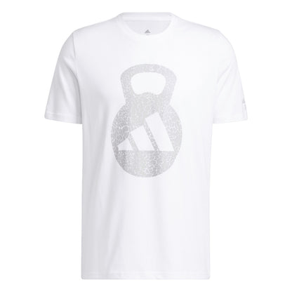 ADIDAS KETTLEBELL LOGO WHITE T SHIRT