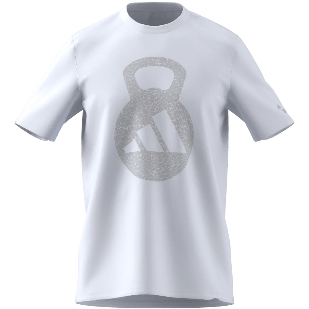 ADIDAS KETTLEBELL LOGO WHITE T SHIRT