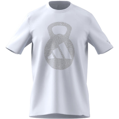 ADIDAS KETTLEBELL LOGO WHITE T SHIRT