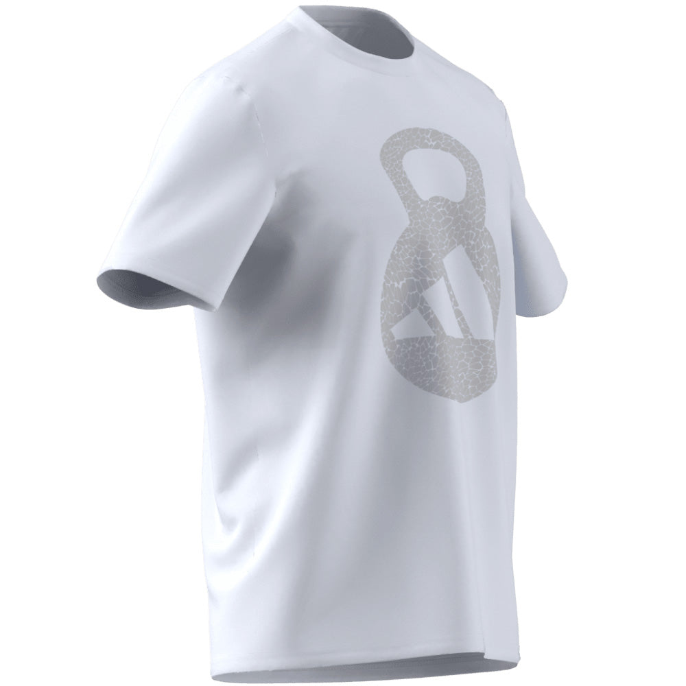 ADIDAS KETTLEBELL LOGO WHITE T SHIRT
