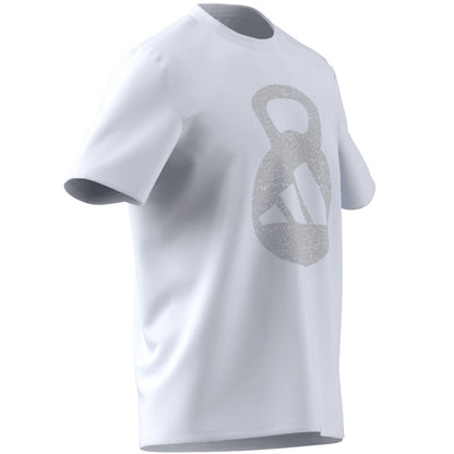 ADIDAS KETTLEBELL LOGO WHITE T SHIRT
