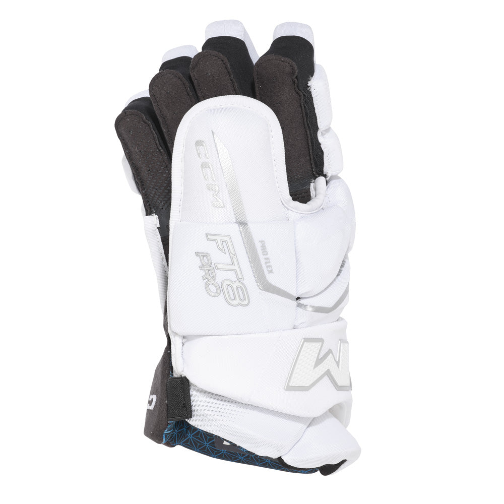 CCM Jetspeed FT8 Pro White Senior Hockey Gloves