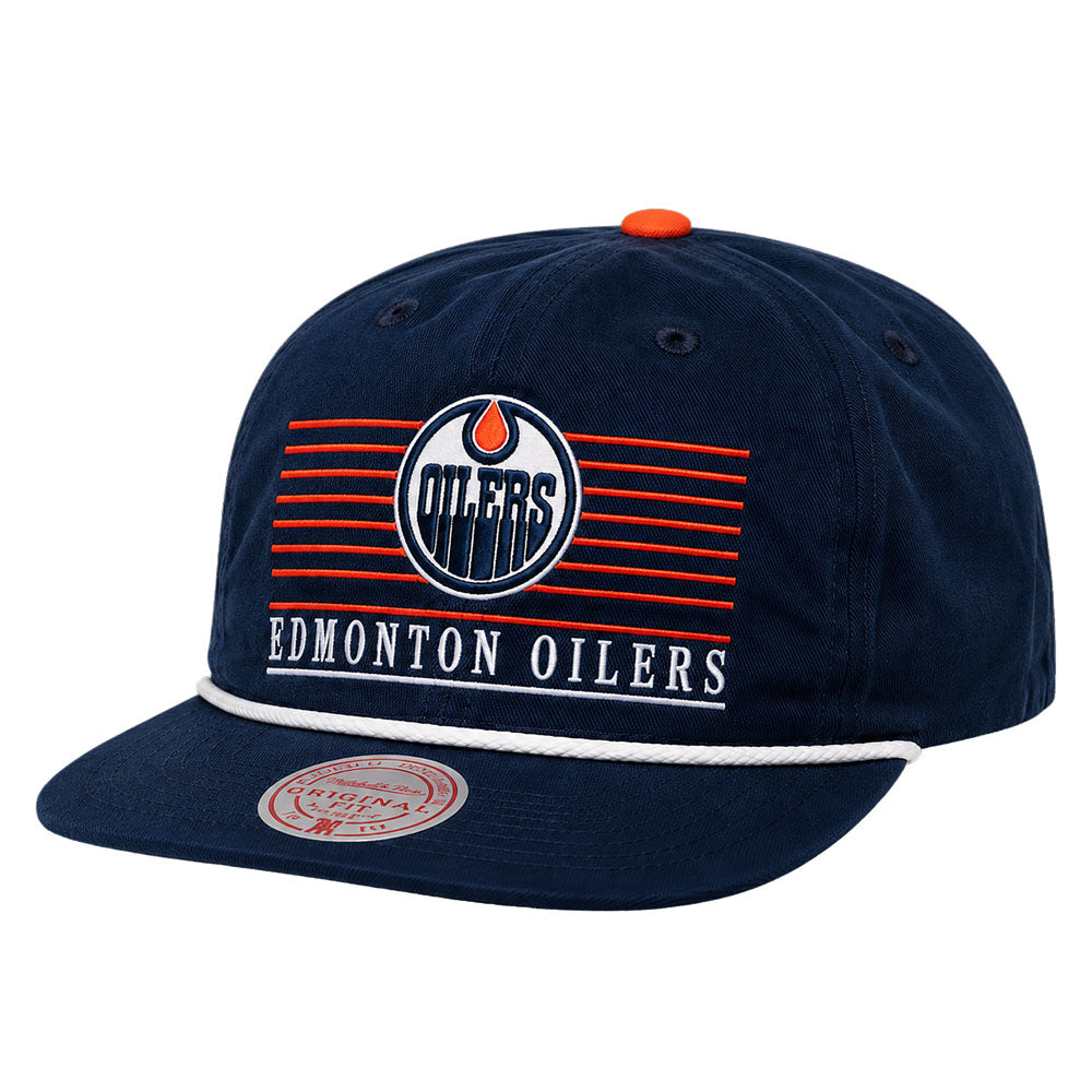 Mitchell & Ness Edmonton Oilers Ascend Navy Snapback Hat