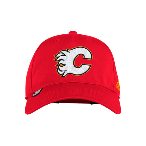 ADIDAS CALGARY FLAMES REVERSE RETRO 2.0 ADULT ADJUSTABLE SLOUCH HAT