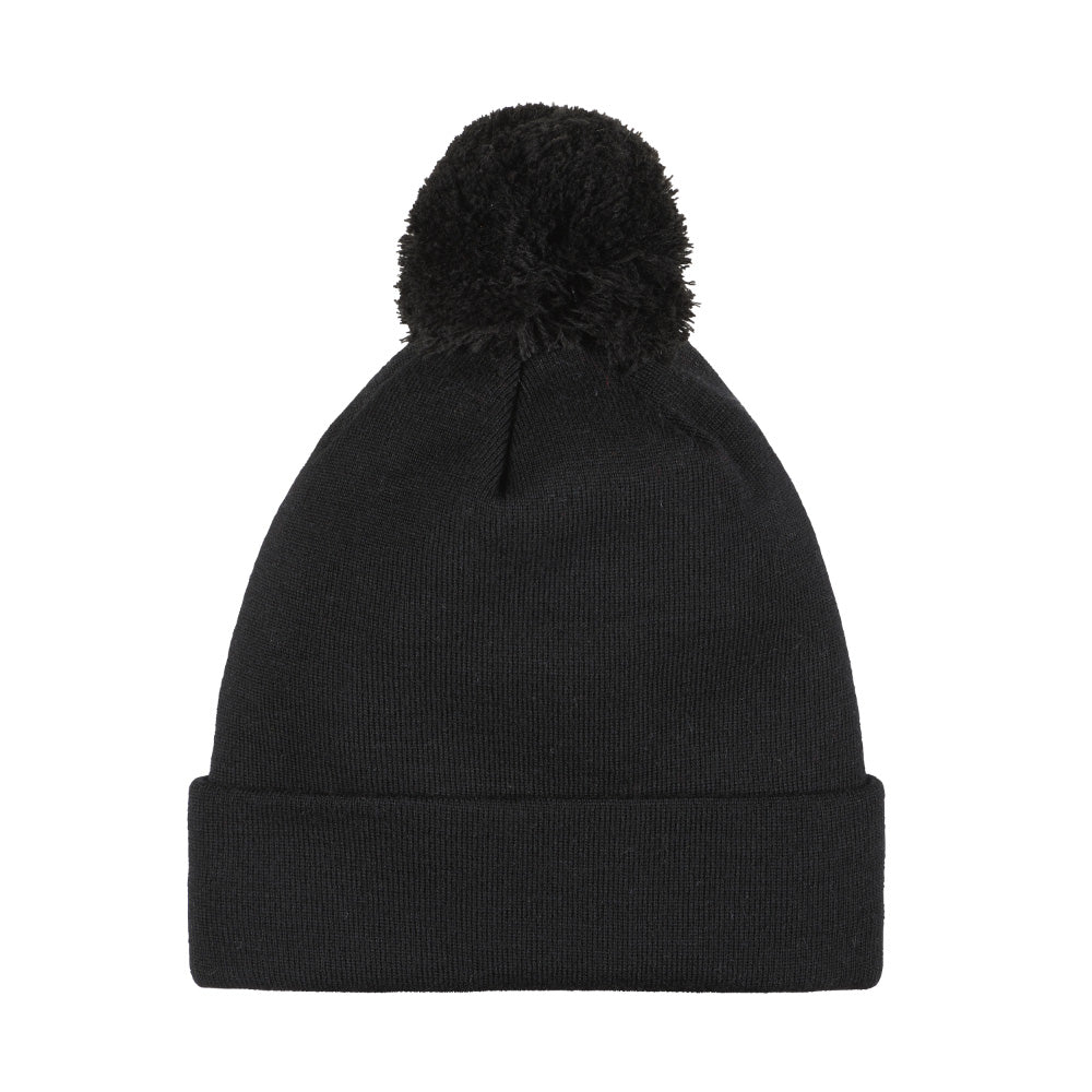 CCM YOUTH CORE POM KNIT BLACK TOQUE