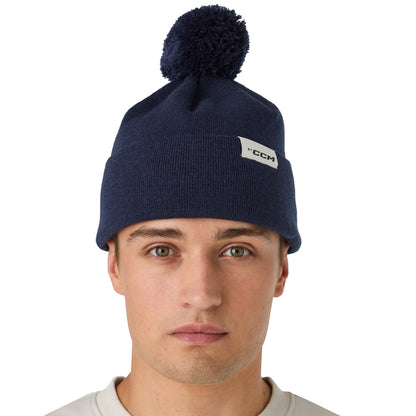CCM Casual Navy Pom Knit Toque