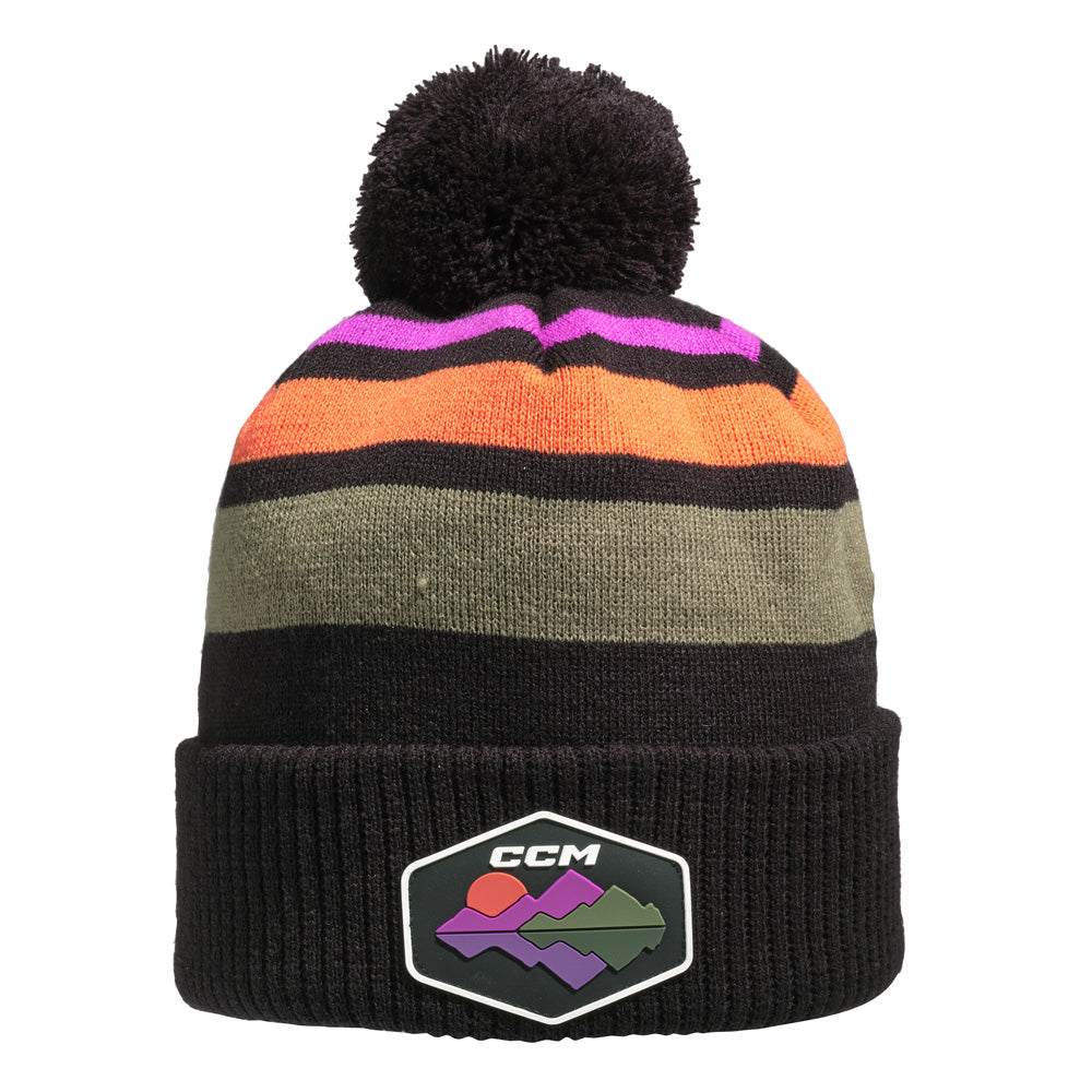 CCM Winter Collection Adult Stripe Pom Knit Toque
