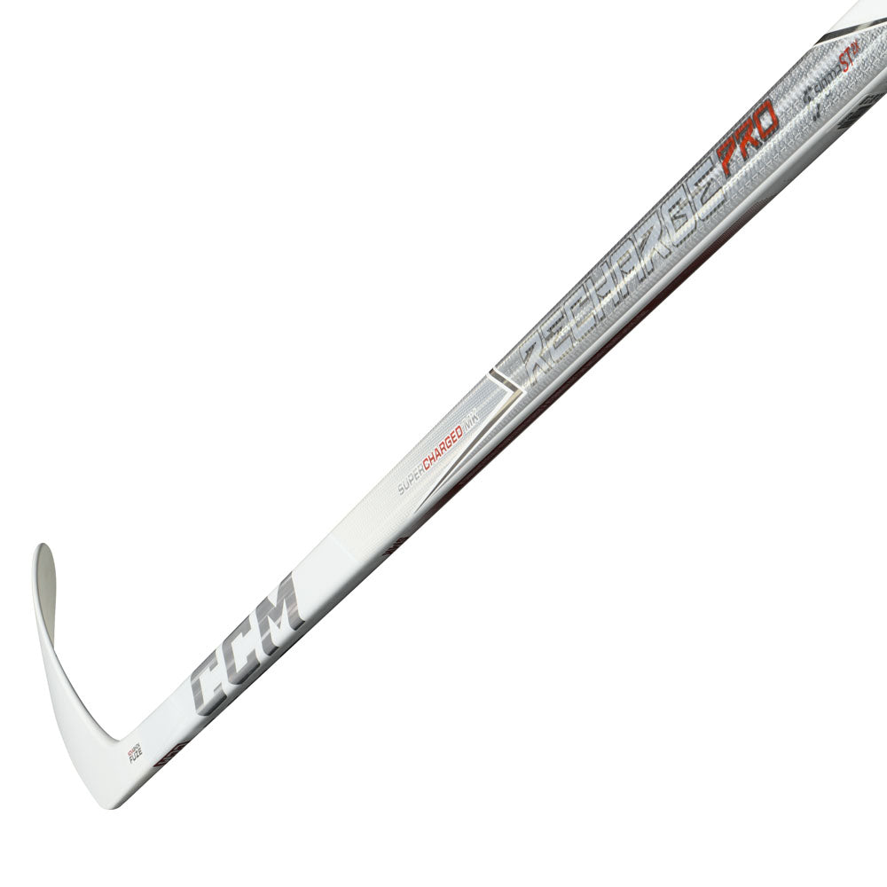 CCM Tacks Recharge Pro White Junior Hockey Stick