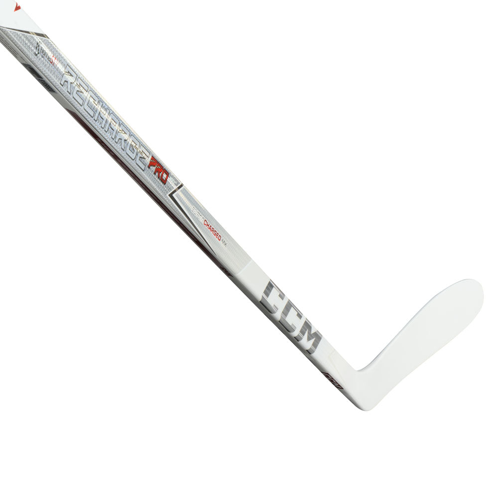 CCM Tacks Recharge Pro White Youth Hockey Stick